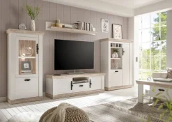 Lowboard FLORENZ 156 x 51 cm weiß/braun