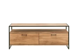 Lowboard FRAME 155 x 60 cm Eiche massiv natur geölt/schwarz