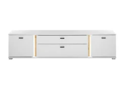 Lowboard LONG ISLAND 200 cm weiß/ Wotan Eiche