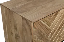 Lowboard LUANDA 160 x 55 cm Akazie Massivholz/schwarz