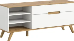Lowboard SCANDI 140x60 cm Weiß Braun Nox Oak Nachbildung