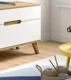 Lowboard SCANDI 140x60 cm Weiß Braun Nox Oak Nachbildung