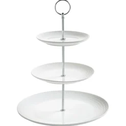 MAXWELL & WILLIAMS Round Etagere DIAMONDS 27 cm Hartporzellan weiß