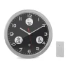 Mebus Digitalwanduhr Metall/Kunststoff Durchmesser 30 cm Schwarz/Alu-/Nickelfarbig/Weiß