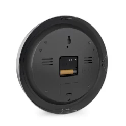 Mebus Digitalwanduhr Metall/Kunststoff Durchmesser 30 cm Schwarz/Alu-/Nickelfarbig/Weiß