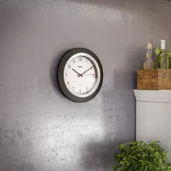 Mebus Funk-Wanduhr 25 cm schwarz