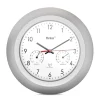 Mebus Funk-Wanduhr mit Thermo- und Hygrometer 30 cm silberfarbig