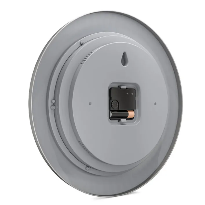 Mebus Funk-Wanduhr mit Thermo- und Hygrometer 30 cm silberfarbig