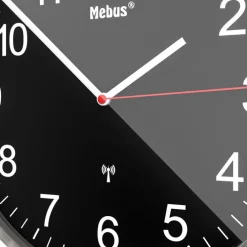 Mebus Funk-Wanduhr silberfarbig/schwarz