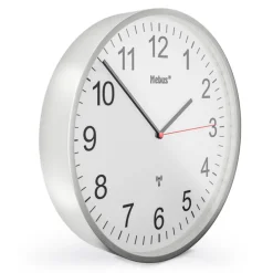 Mebus Funk-Wanduhr silberfarbig