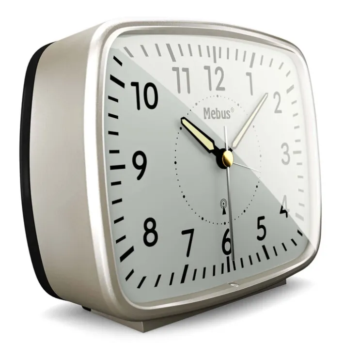 Mebus Funkwecker silberfarbig