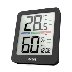 Mebus Klimastation Thermo-Hygrometer schwarz