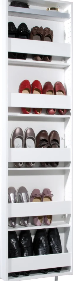 Mehrzweckschrank drehbar 50 x 195 cm Spiegelfront/weiß