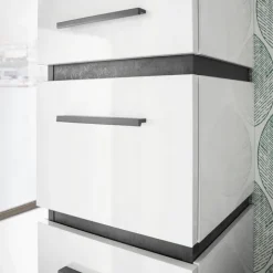 Musterring Hochschrank RIMINI schneeweiß/ dunkelgrau