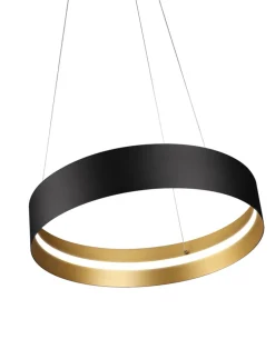 Musterring LED Pendelleuchte 50 cm MR LOOP schwarz-goldfarbig