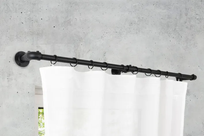 my deco Teleskopgarnitur INDUSTRIAL LOOK 160-280 cm schwarz