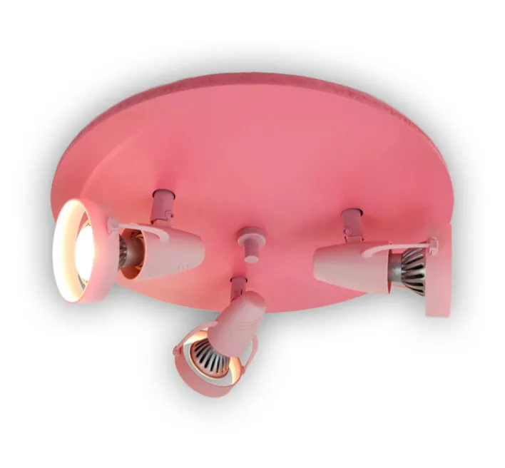niermann Retrofit Kinderlampe Decke 3 Spots STRAHLER pastellrose