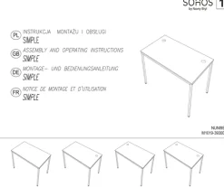 Nowy Styl Schreibtisch SIMPLE 70 x 120 cm weiß