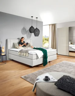 Ole Gunderson Boxspringbett FENSON KOPENHAGEN 180 x 200 cm hellgrau