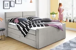 Ole Gunderson Boxspringbett 180 x 200 cm Stoffbezug grau