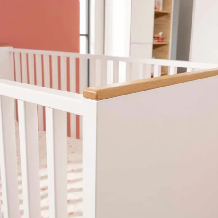 PAIDI Babybett LIEVEN 70 x 140 cm weiß/ braun