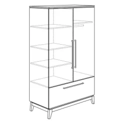 PAIDI Kinder-Drehtürenschrank STEN grau/ braun