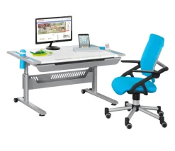 PAIDI Schreibtisch TABLO Kreideweiß/ Azurblau