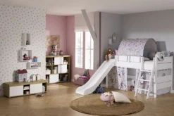 PAIDI Spielbett TIAGO mit Rutsche und Leiter weiß