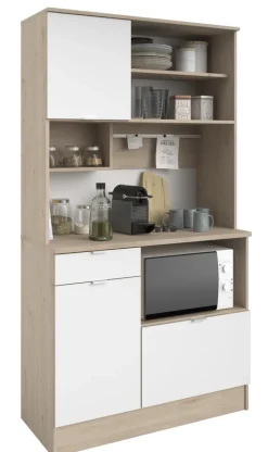 Parisot Buffet-Schrank SOCOOL 100 x 185 cm Eiche Jackson Dekor/ Weiß