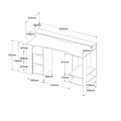 Parisot Gamertisch und Regal mit LED Beleuchtung schwarz