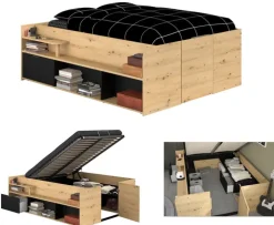 Parisot Halbhohes Hochbett TRAVEL braun/schwarz