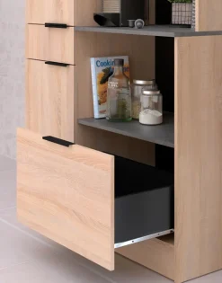 Parisot Küchenbuffet Fumay3, 3teilig Eiche Dekor/ Beton Optik