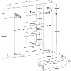 Parisot Kinder-Drehtürenschrank DAILY 1 weiß