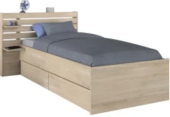 Parisot Stauraumbett ESCALE 1 braun 90 x 200 cm