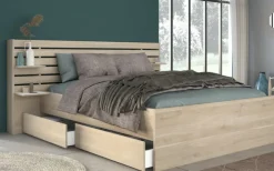 Parisot Stauraumbett ESCALE 3 braun 160 x 200 cm