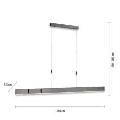 Paul Neuhaus LED Balkenpendel PURE-MOTO grau eloxiert