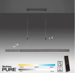 Paul Neuhaus LED Balkenpendel PURE-MOTO grau eloxiert