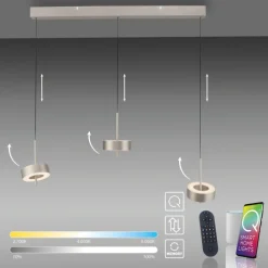 Paul Neuhaus LED Balkenpendel Q-ROTATE 3-flg Nickelfarbig