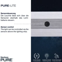 Paul Neuhaus LED Balkenpendel PURE-LITE 100 cm stahlfarbig