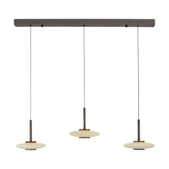 Paul Neuhaus LED Balkenpendel PURE VITRUM 3-flg braun