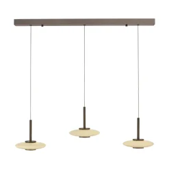 Paul Neuhaus LED Balkenpendel PURE VITRUM 3-flg braun