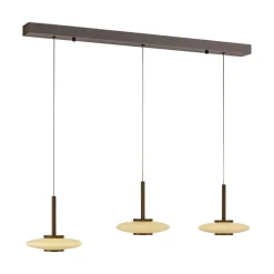 Paul Neuhaus LED Balkenpendel PURE VITRUM 3-flg braun