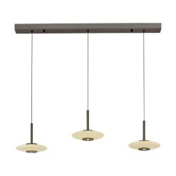 Paul Neuhaus LED Balkenpendel PURE VITRUM 3-flg braun