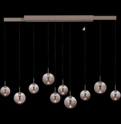 Paul Neuhaus LED Balkenpendel PURE E-INFINITY Glas Aluminium 198 x 35 x 180 cm Broncefarbig/Rauchfarbig