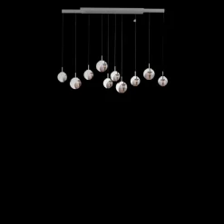 Paul Neuhaus LED Balkenpendel PURE E-INFINITY Glas Aluminium 198 x 35 x 180 cm Broncefarbig/Rauchfarbig