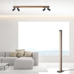 Paul Neuhaus LED Deckenlampe PURE-LINES 5-flg braun