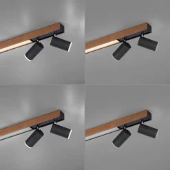 Paul Neuhaus LED Deckenlampe PURE-LINES 5-flg braun