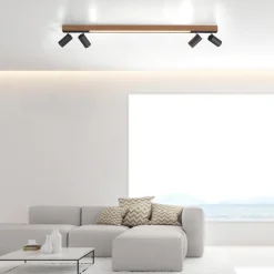 Paul Neuhaus LED Deckenlampe PURE-LINES 5-flg braun