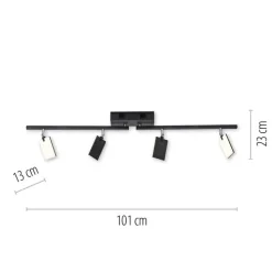 Paul Neuhaus LED Deckenlampe mit 4 Spots PURE-MIRA schwarz