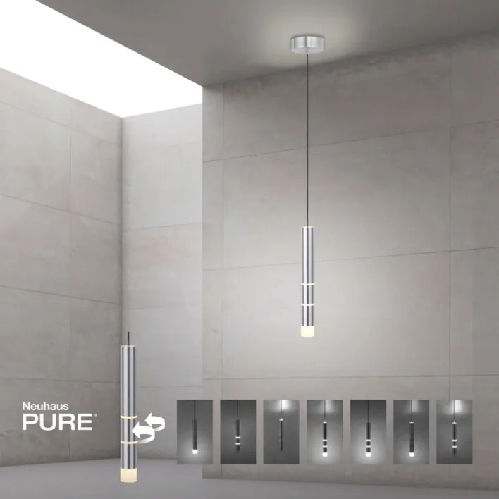 Paul Neuhaus LED Pendelleuchte PURE-VEGA 5 cm alufarbig